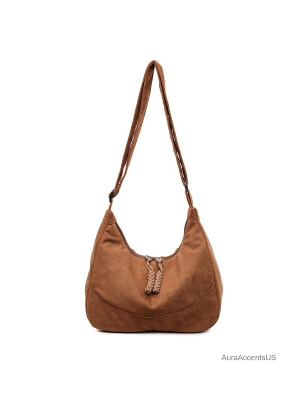 Vegan Leather Faux Suede Slouchy Hobo Shoulder Bag Foldable Crossbody Tote